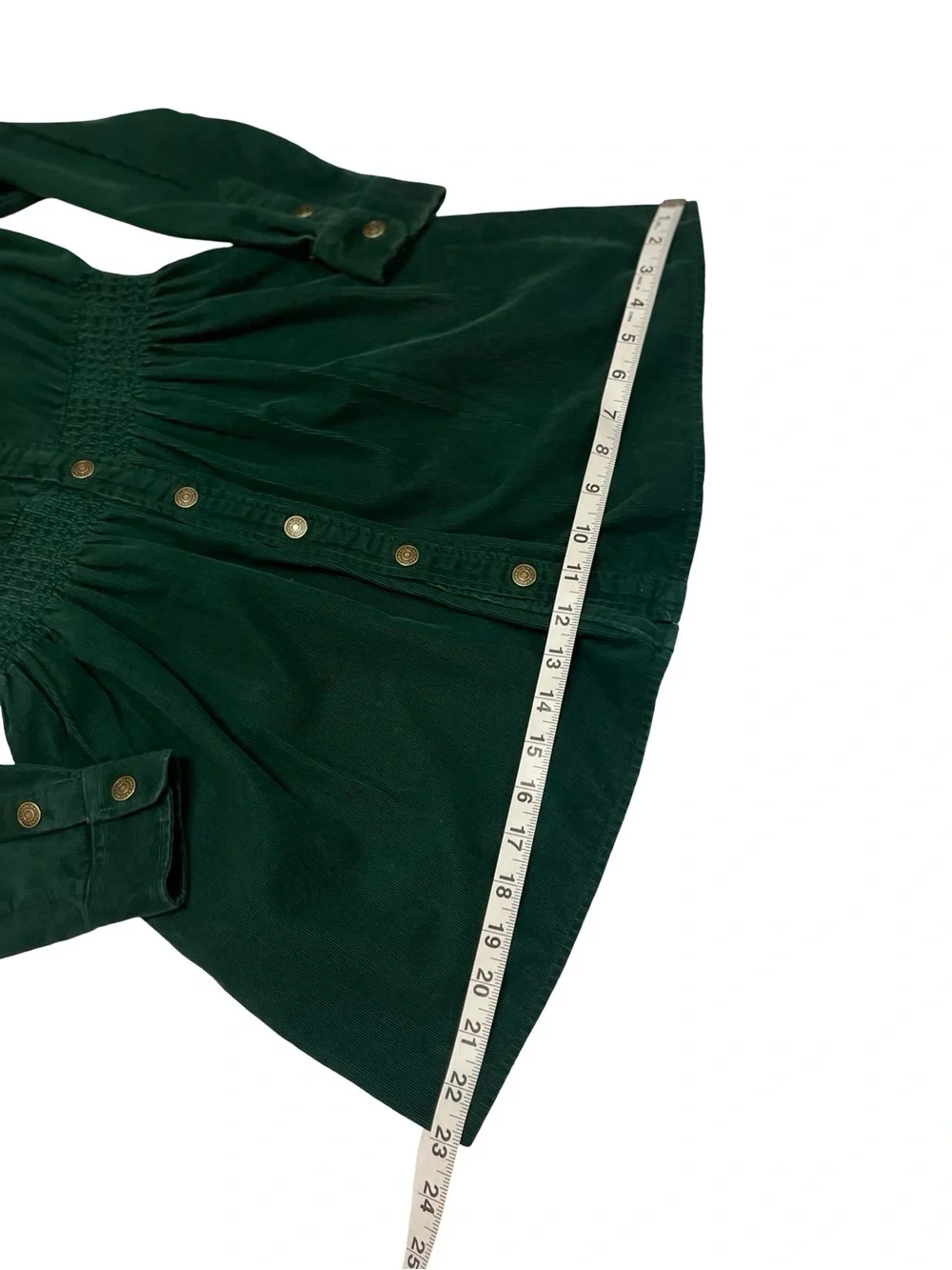 Polo Ralph Lauren Green Corduroy Long Sleeve Cinched Dress Sz 10 Country Western